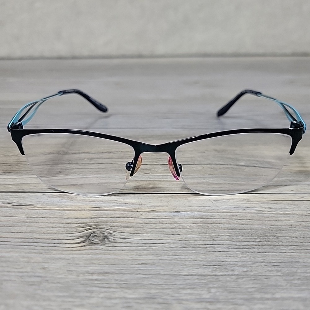FUZION‎ mod# FUAF65 Eyeglasses Frames Blue Twist  Netal Half Rim 53-17 140mm SST - Picture 2 of 15